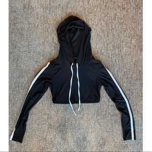 Fashionova Black Cropped Hoodie